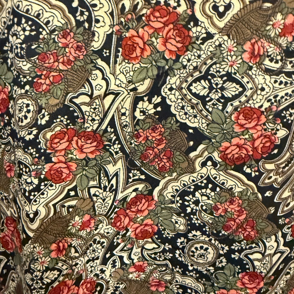 Macaw-Inggo Blouse Vintage Paisley Floral Button Down Blouse Retro Size Medium - Picture 8 of 12